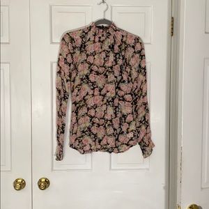Reformation Floral Long Sleeve Blouse Medium